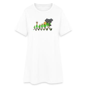 Animaux de la Savane en promenade - Robe T-shirt Femme - blanc - Devant
