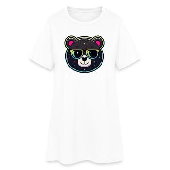 Ourson astral lunettes soleil - Robe T-shirt Femme - blanc - Devant