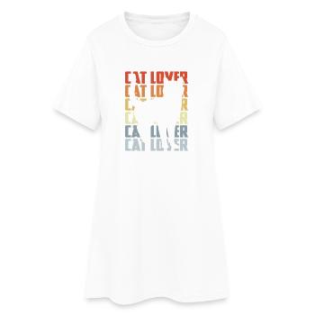 Cat Lover Vintage Look - Robe T-shirt Femme - blanc - Devant
