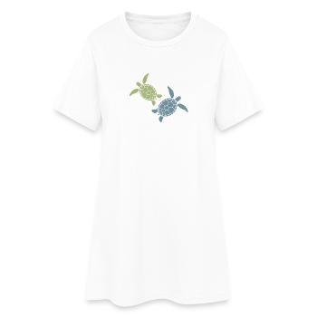 Sea Turtle Duo Ocean Beach Hawaii Marine Life Vibe - Frauen T-Shirt-Kleid - Weiß - Vorne