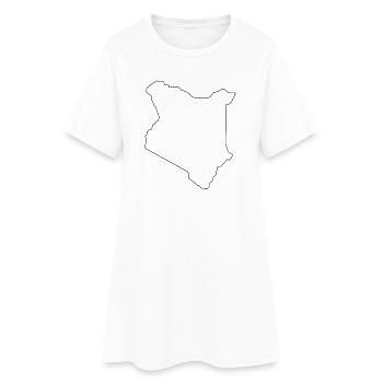 Plan de la carte du Kenya - Robe T-shirt Femme - blanc - Devant