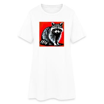 Raton laveur - Robe T-shirt Femme - blanc - Devant