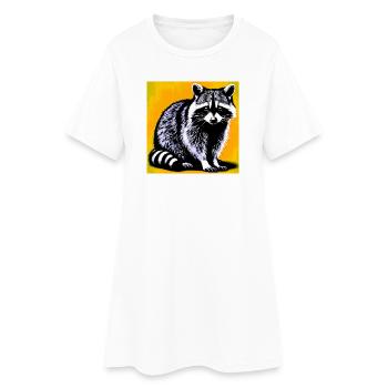 Raccoon - Women’s T-Shirt Dress - white - Front