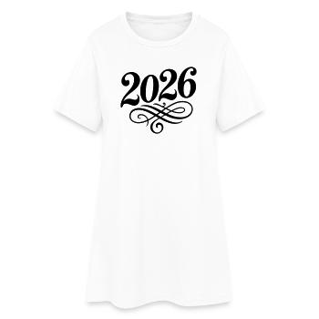 Année 2026 - Robe T-shirt Femme - blanc - Devant