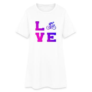 Idée cadeau pour un vélo de route avec vélo de route - Robe T-shirt Femme - blanc - Devant