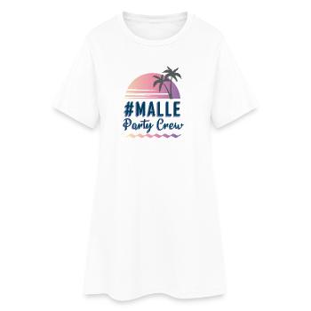 Équipe de la fête MALLE Sunset Palm Trees - Robe T-shirt Femme - blanc - Devant