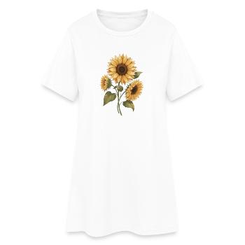 Jaune faisceau de tournesol - Robe T-shirt Femme - blanc - Devant