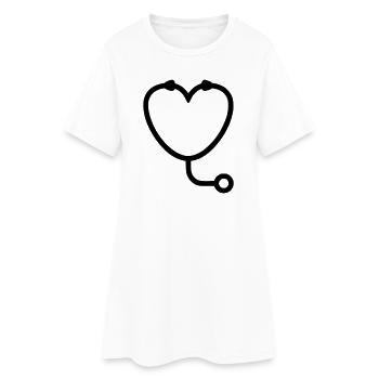 Logo du stéthoscope Vet Heart - Robe T-shirt Femme - blanc - Devant