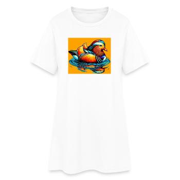 Canard mandarin - Robe T-shirt Femme - blanc - Devant