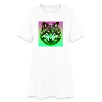 Wolf - Women’s T-Shirt Dress - white - Front