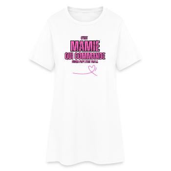 C'est Mamie Qui Commande Quand papy n'est Pas la - Robe T-shirt Femme - blanc - Devant