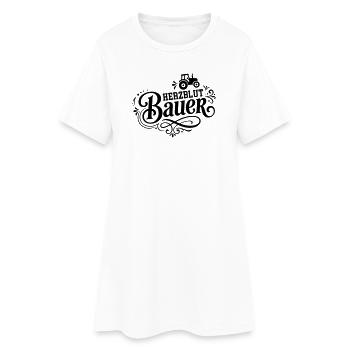 Herzblut Bauer Traktor - Frauen T-Shirt-Kleid - Weiß - Vorne