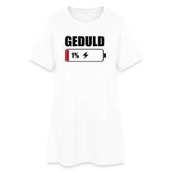 Geduld 1% Akku – Cooles Sarkasmus Design Geschenk - Frauen T-Shirt-Kleid - Weiß - Vorne
