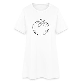Tomato outline - Women’s T-Shirt Dress - white - Front