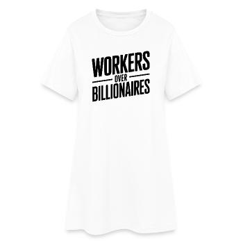 Arbeiter statt Milliardäre - Frauen T-Shirt-Kleid - Weiß - Vorne