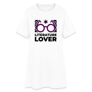 Texte des lunettes pour amoureux de la littérature - Robe T-shirt Femme - blanc - Devant