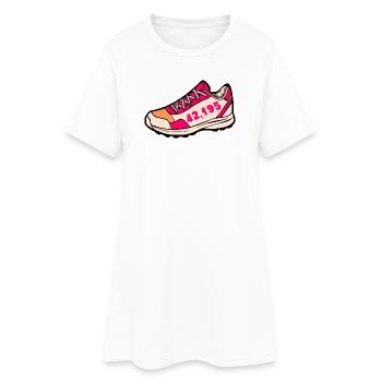 Marathon Laufschuhe Laufen - Frauen T-Shirt-Kleid - Weiß - Vorne