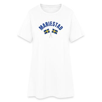 Mariestad kreuzte schwedische Flaggen - Frauen T-Shirt-Kleid - Weiß - Vorne