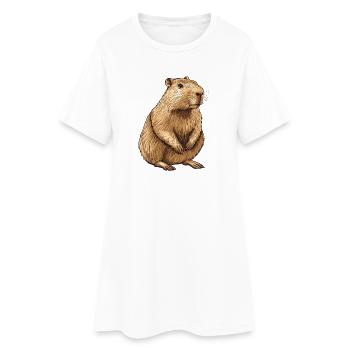 Capybara Portrait - Robe T-shirt Femme - blanc - Devant