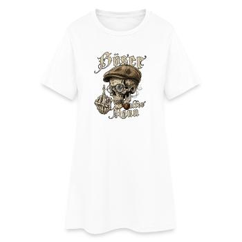 Böser alter Mann Totenkopf Schiebermütze - Frauen T-Shirt-Kleid - Weiß - Vorne