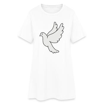 Silhouette de la colombe blanche - Robe T-shirt Femme - blanc - Devant