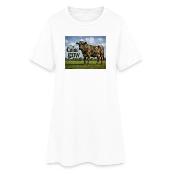 Vache camouflage dans la prairie - Robe T-shirt Femme - blanc - Devant