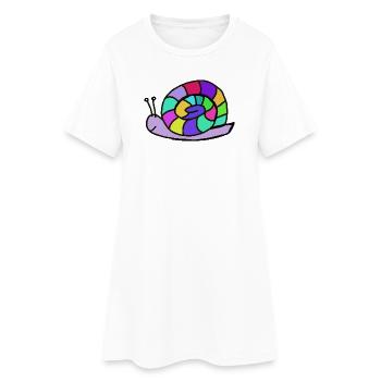 Mosaic Snail Shell - Women’s T-Shirt Dress - white - Front