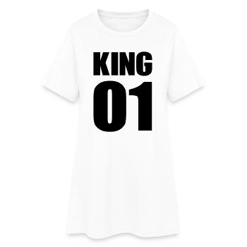 king_01 - Robe T-shirt Femme - blanc - Devant