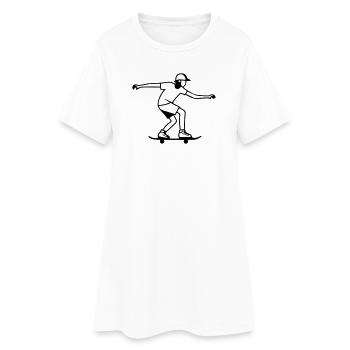 Skateur - Robe T-shirt Femme - blanc - Devant