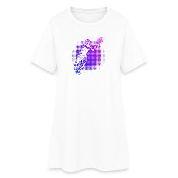 Geschenkidee für einen Tennis mit Tennis - Frauen T-Shirt-Kleid - Weiß - Vorne