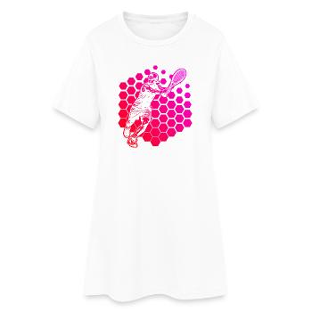 Geschenkidee für einen Tennis mit Tennis - Frauen T-Shirt-Kleid - Weiß - Vorne