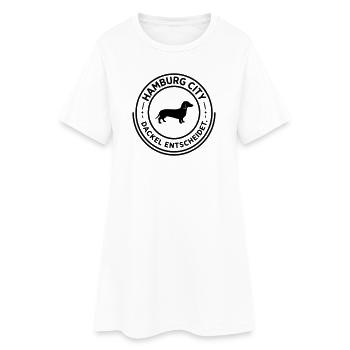HAMBURG City Dackel entscheidet - Frauen T-Shirt-Kleid - Weiß - Vorne