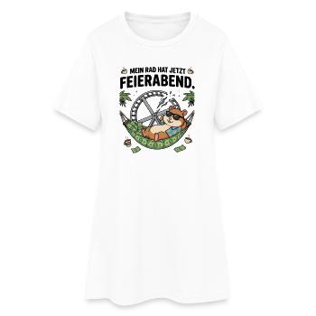 Feierabend Hamster Geld Freiheit Humor - Frauen T-Shirt-Kleid - Weiß - Vorne