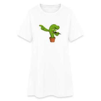 Cactonium personnage drôle sur le cactus mème - Robe T-shirt Femme - blanc - Devant