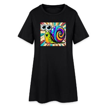 Escargot - Robe T-shirt Femme - noir - Devant