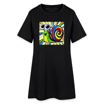 Escargot - Robe T-shirt Femme - noir - Devant