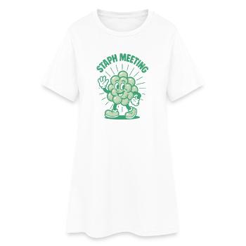 Critique de Staph | Humour en microbiologie - Robe T-shirt Femme - blanc - Devant