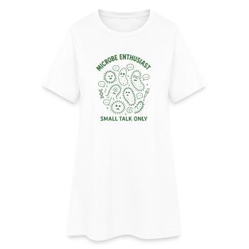 Parler uniquement sur les microbes | Humour en microbiologie - Robe T-shirt Femme - blanc - Devant