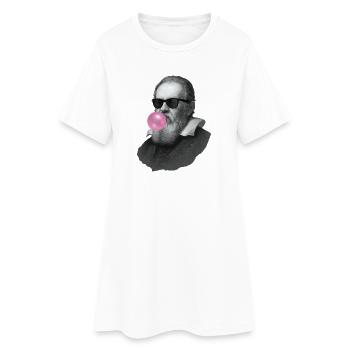Galilée Galilei avec chewing-gum et lunettes de soleil - Robe T-shirt Femme - blanc - Devant