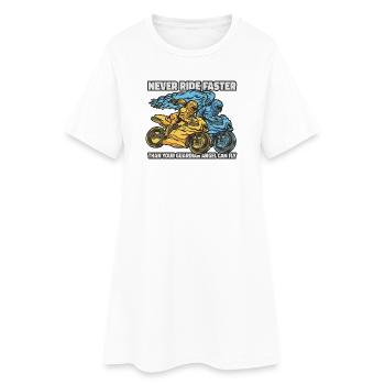 Biker Engel 🏍️ - Frauen T-Shirt-Kleid - Weiß - Vorne