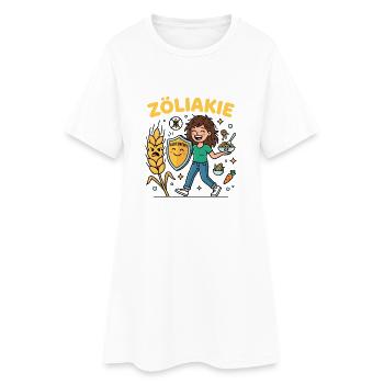 Ich habe Zöliakie glutenfrei leben - Frauen T-Shirt-Kleid - Weiß - Vorne