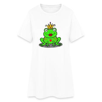 Grenouille royale au cœur - Robe T-shirt Femme - blanc - Devant
