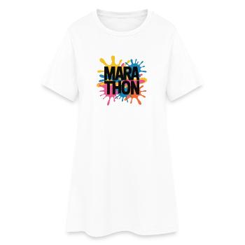 Marathon de Couleur Splash - Robe T-shirt Femme - blanc - Devant