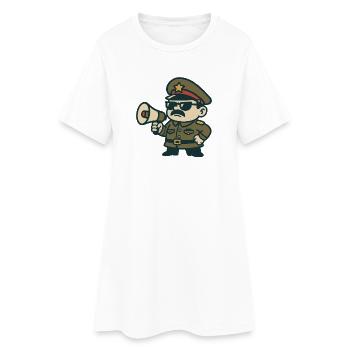 Sergent rétro Mégaphone - Robe T-shirt Femme - blanc - Devant