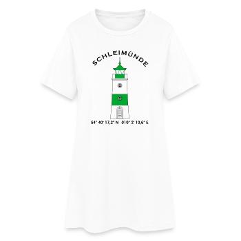 Leuchtturm Schleimünde - Maritim Nordsee Ostsee - Frauen T-Shirt-Kleid - Weiß - Vorne