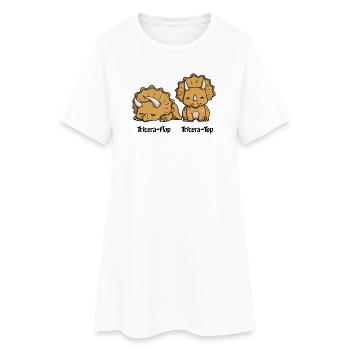 TRICERATOP TRICERAFLOP ! - dinosaure drôle enfant - Robe T-shirt Femme - blanc - Devant