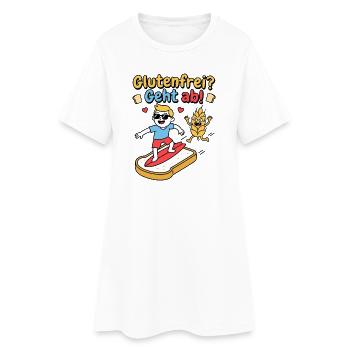 Glutenfrei Geht Ab Spaß Humor - Frauen T-Shirt-Kleid - Weiß - Vorne