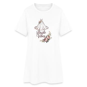 Robe fleurie Bride Vibes - Robe T-shirt Femme - blanc - Devant