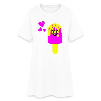Glace Glace - Robe T-shirt Femme - blanc - Devant