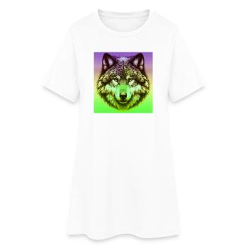 Wolf - Women’s T-Shirt Dress - white - Front